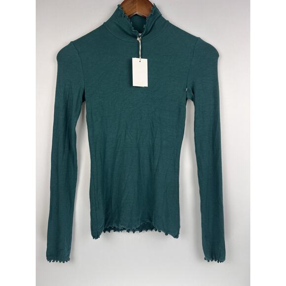 NWT ARITZIA WILFRED Turtleneck Green Fitted Sleeve Soft Sweater Sz XS - Picture 6 of 8